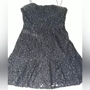 Black lace mini dress